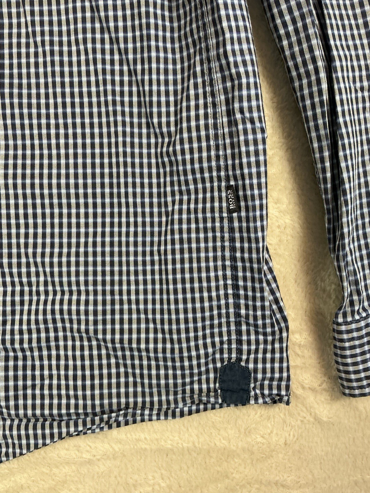 Mens Hugo Boss Long Sleeve Shirt Xl Extra Large Blue Check Smart Casual image 3