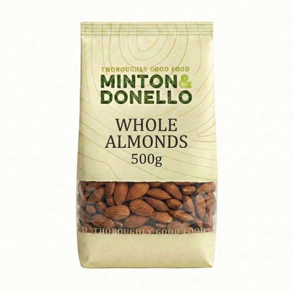 Minton & Donello Raw Whole Almonds 6 x 500g