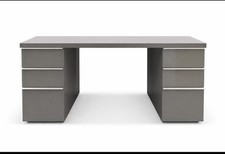 Dwell Modern Office Desk with Drawers | Grey | Executive Workstation