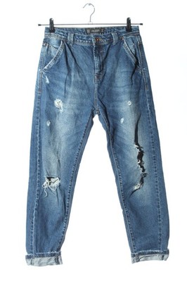 ZARA TRAFALUC High Waist Jeans Damen Jeans Gr. DE 34 blau schlichter Stil