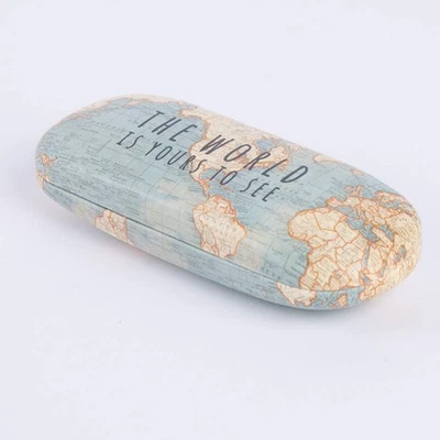 Vintage Map The World Is Yours Hard Glasses Case - Bild 1 von 4