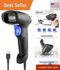 USB 1D Barcode Scanner, Handheld Wired CCD Barcode Reader