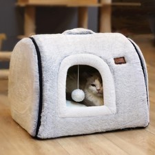 cat Bed cave-cat beds for Indoor Cats,Soft and Comfortable,Cute cat House,wit...