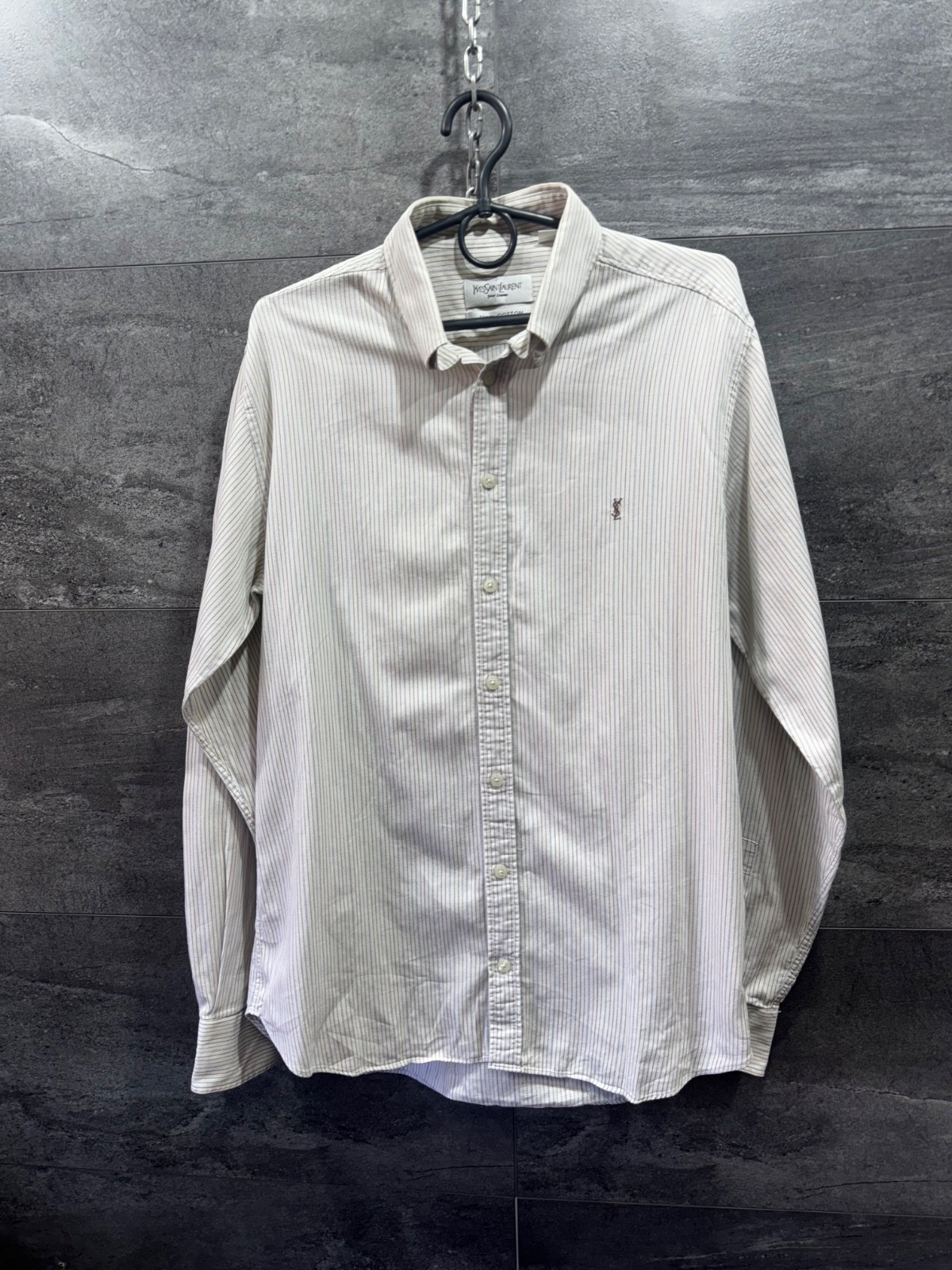 Yves Saint Laurent camicia a righe con bottoni uomo taglia M