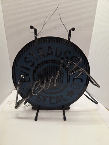 Vintage Levi Strauss Blue Circular Neon Sign 