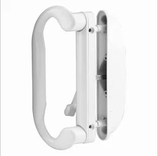 C 1277 Diecast White Patio Door Handle Set Square Drive Center Lever Used For Ro