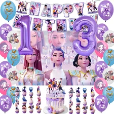 KPOP Hunters Birthday Party Supplies Set Balloons Cake Toppers Banner