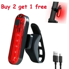 LED Bike Tail Light USB Rechargeable 4 Modes Bicycle Rear Cycling Warning Light