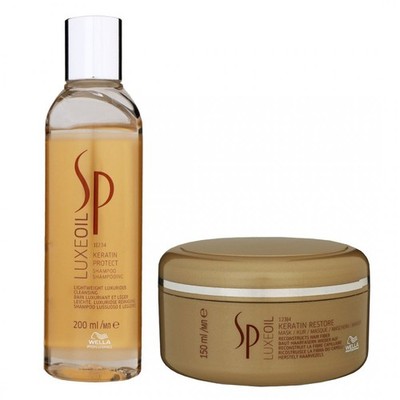 Wella SP Luxe Oil Keratin Protect Shampoo 200 ml & 150 ml Restore Mask Set