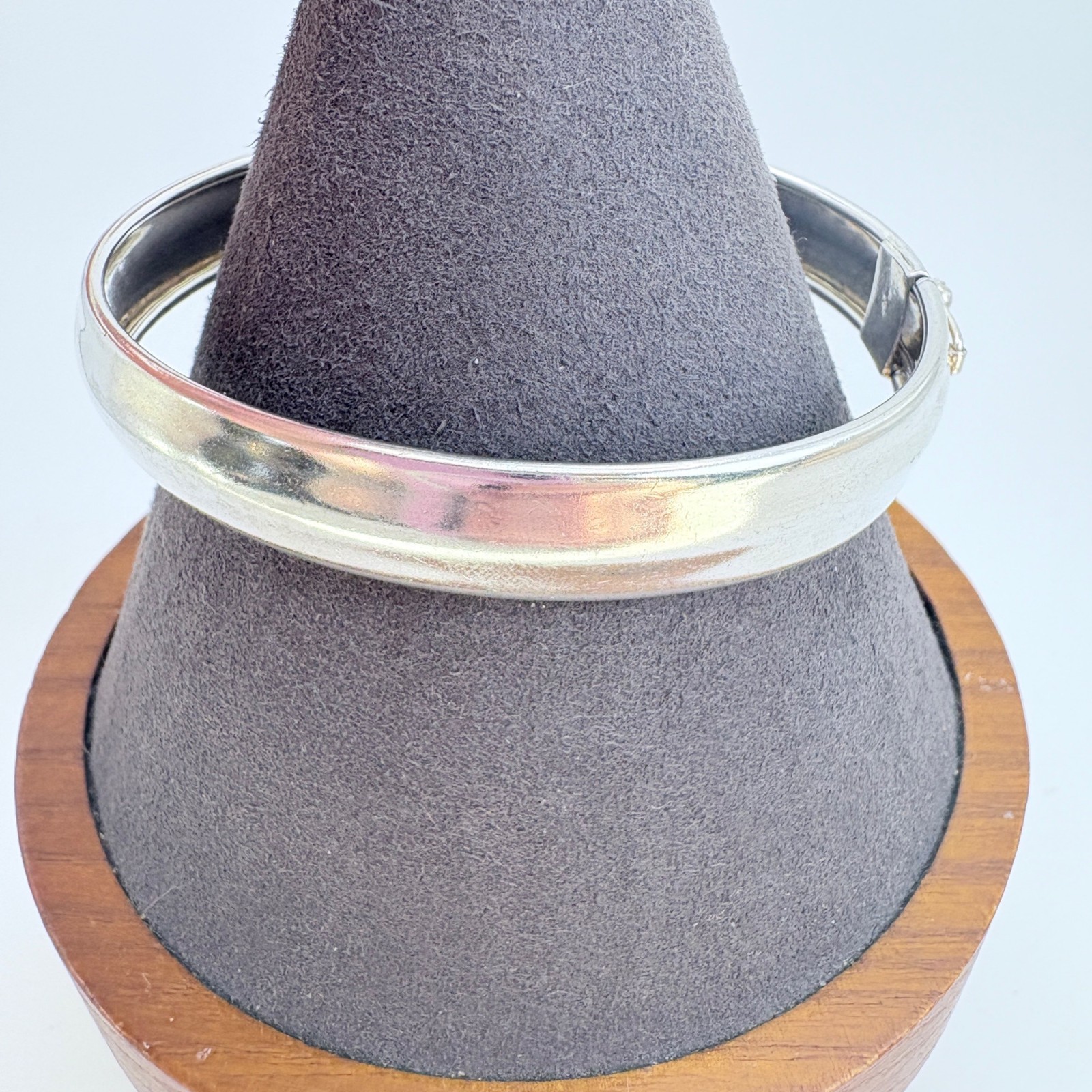 VTG Solid Sterling Silver 925 Hinged Bangle Brace… - image 4