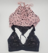 Victorias Secret Size M PINK Bralette Lot Of 2 Black  Pink