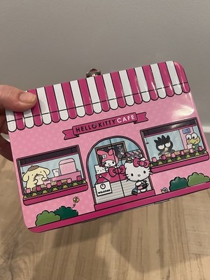 Sanrio HELLO KITTY CAFE Tin Metal Lunch Box RARE 2018 Keroppi PomPomPurin