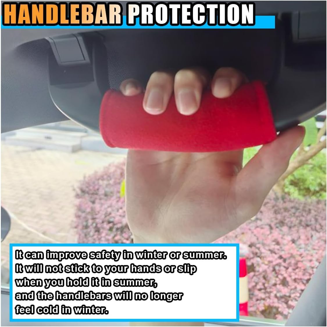 2PCS Car Inside Door Handle Protector, Colorful Soft Fluff Car Pull Handle Cover