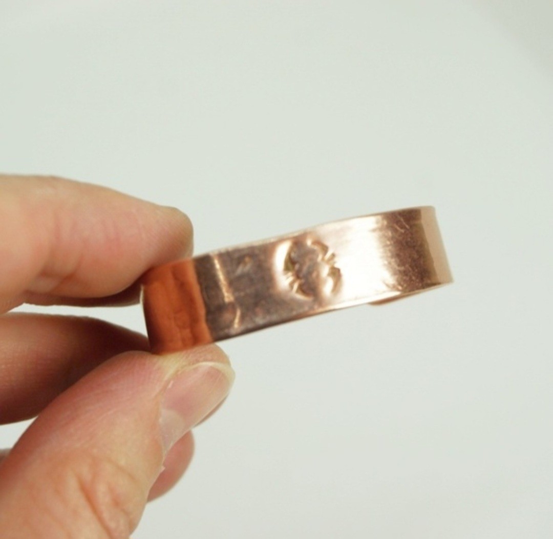 Solid Copper Native American Childs Cuff Bracelet… - image 3