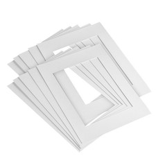 25 Pcs Photo Frame Border Mats Picture Framing Boards White 10 Inch Mattes