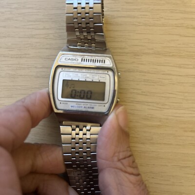 Vintage Casio H104 Digital LCD Melody Musical Alarm Japan Men's