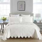 3Pcs Cotton Oversized Bedspread Set Coverlet Set Lightweight Quilt Set