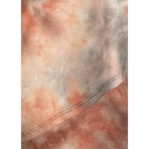 Rust Gray Multi Way Tie Dye Boho One Shoulder Casual Women's Short Sleeve Top - Picture 7 of 7