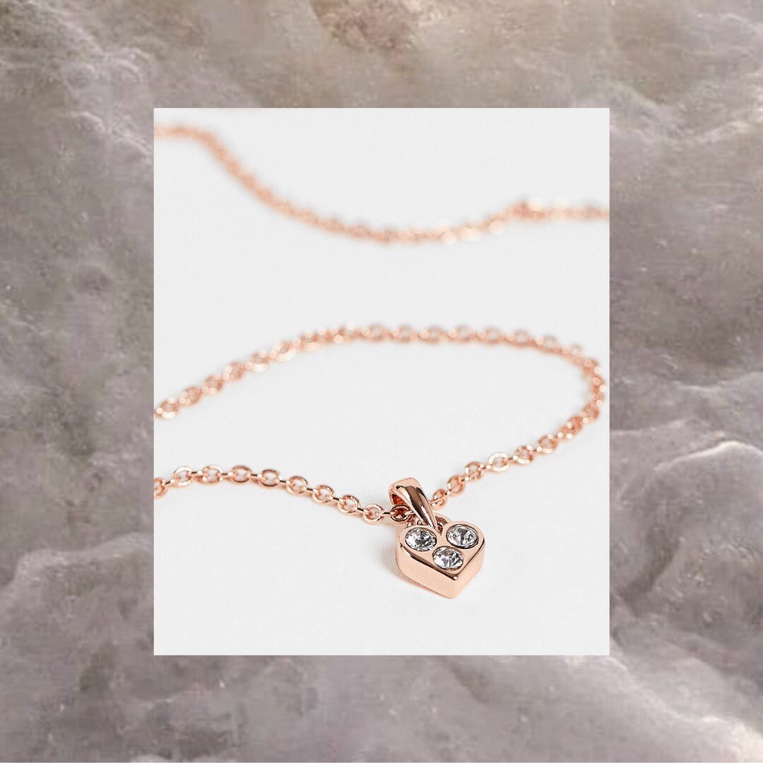 Ted Baker NEENO Nano Heart Pendant necklace in Rose Gold UK