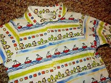 1G !WOW! 0-3M Vintage CARTER'S Sailboat Cotton Footed Sleeper Pajamas Outfit