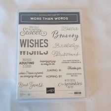 Stampin’ Up! More Than Words Stamp Set Words Phrases Sentiments Brand New 17 Pcs
