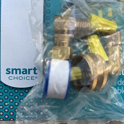 Smart Choice Brass 3/4'' Garden Hose Elbow & Brass 3/8  Elbow - New In Package