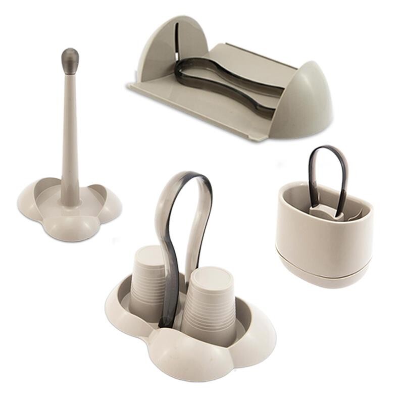 GAIA SET DA CUCINA 4 PEZZI IN PLASTICA TORTORA