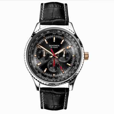 Neue Sekonda Maverick Pilot Multi Zifferblatt Tag & Datum 50m Herrenuhr 30036 UVP 54,99 £