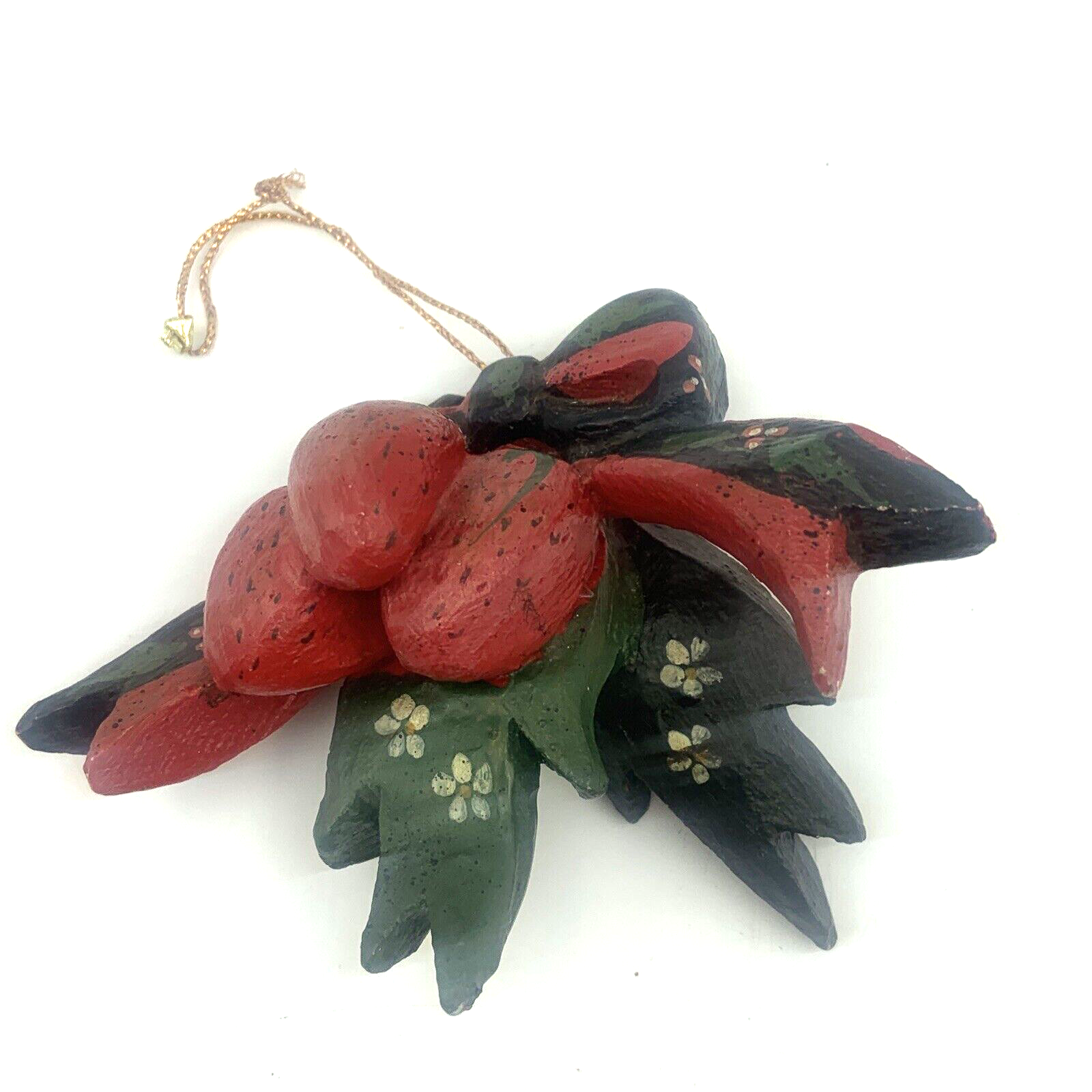 House of Hatten Denise Calla Strawberries on Bow Ornament Enchanted Forest 1989