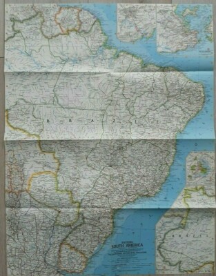 National Geographic Map of Eastern South America. (Sept, 1962).