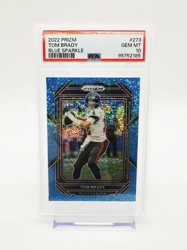 2022 Prizm Tom Brady Blue Sparkle SSP #/96 PSA 10