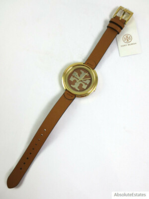 NEW Tory Burch Gold & Brown Luggage Leather Miller Ladies  display picture 2