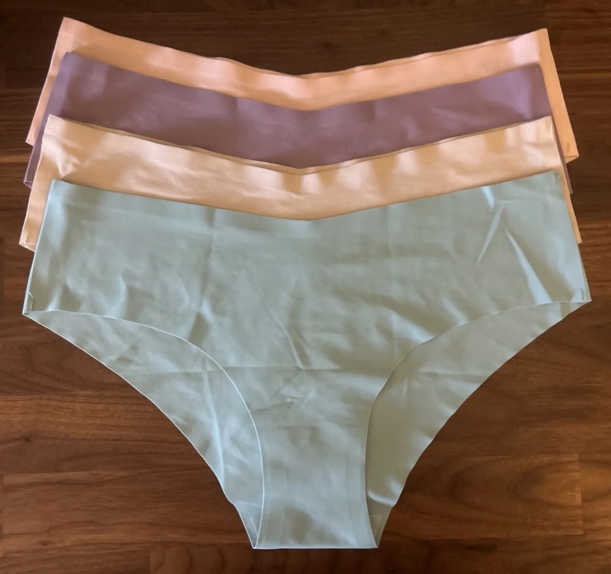 4 RosyCoral Seamless Bikini Panties Soft Stretch Invisibles Briefs