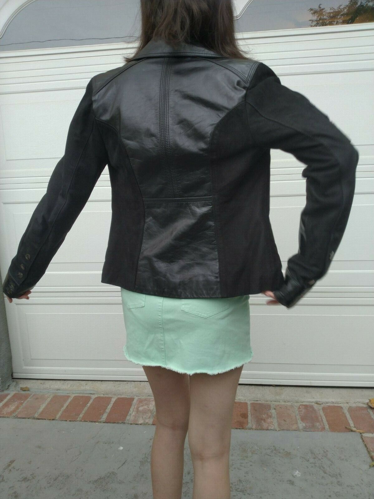 Vintage Women’s Leather Coat Button Up Jacket - image 7