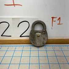 Vintage Antique SAFE Padlock with lever NPR Stamped No Key