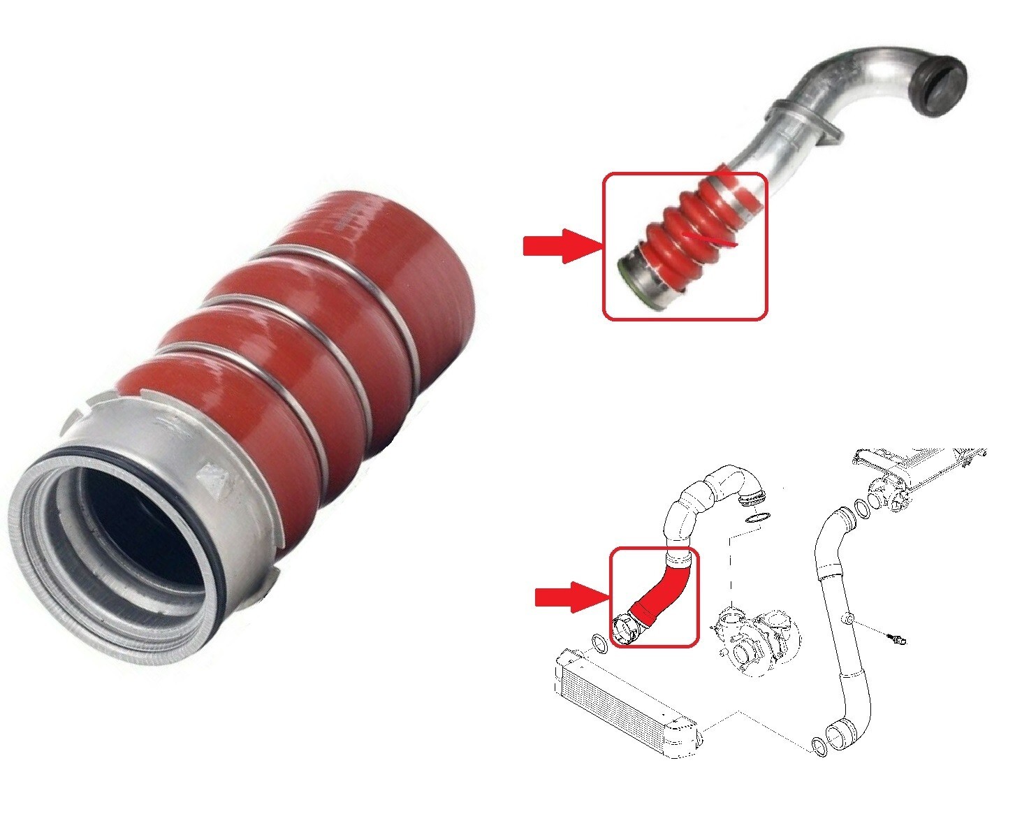 Intercooler Pipe Turbo Hose For Bmw E90 E91 E92 E93 325D 330D 330xd 11617796303