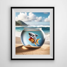 Goldfish Wall Art | Whimsical Fish Print | Digital Art |  Printable Art #9