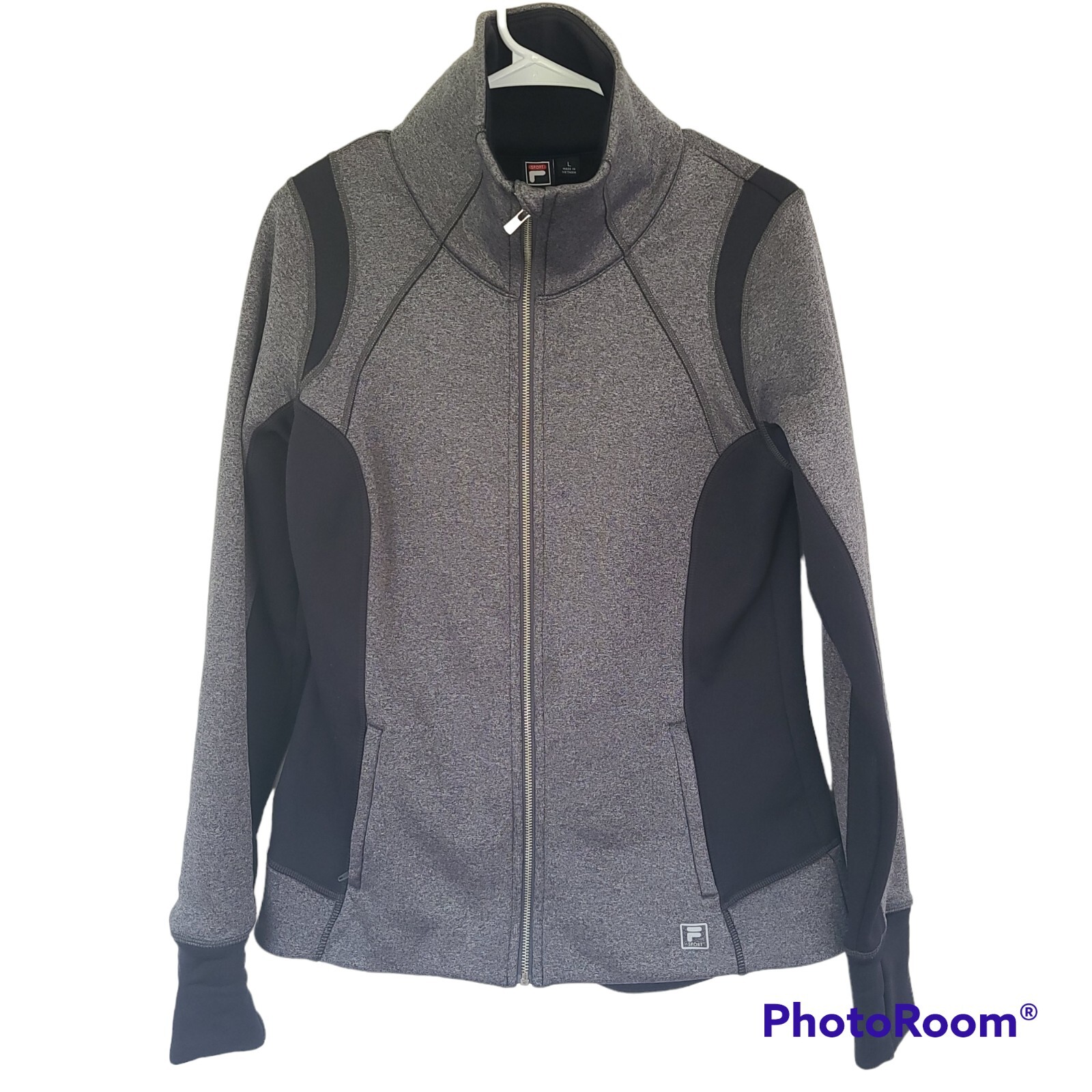 Giacca da pista da donna FILA Sport grigia con cerniera elastica tasche L