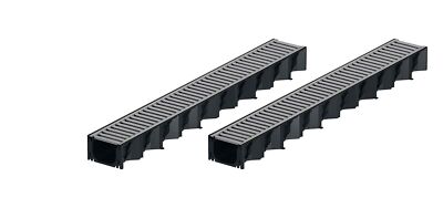 (26.95 /1m) 2x1m ACO Hexaline 2.0 Entwässerungsrinne Stegrost Stahl verzinkt Bod