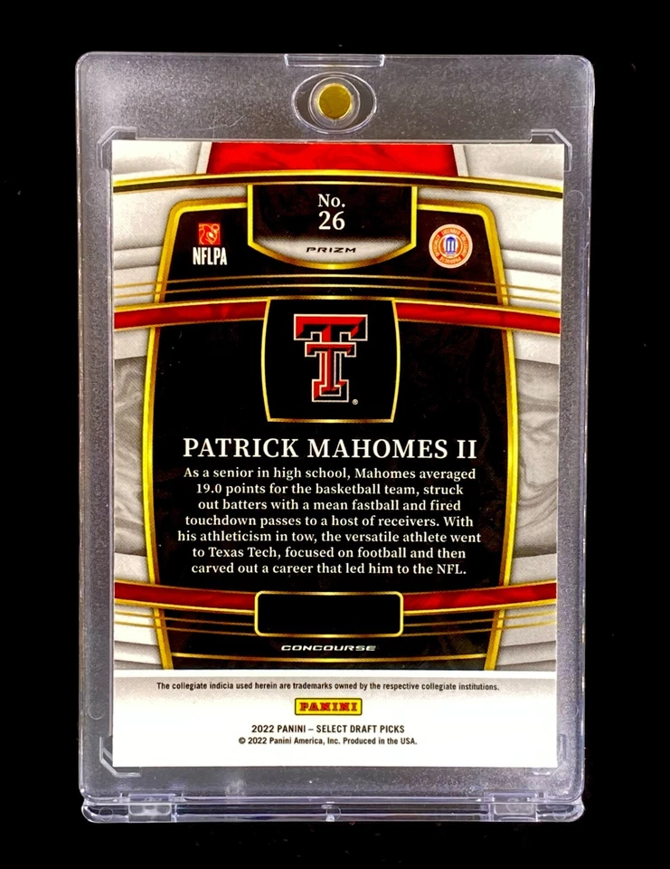 PATRICK MAHOMES GOLD LAZER REFRACTOR SP Shock Panini Holo Non Auto - CHIEFS - Image 3 of 4