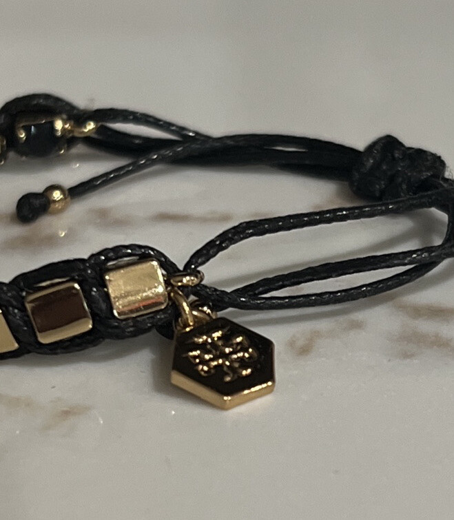 Tory Burch Stone Black Friendship Bracelet Gem
