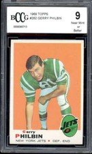 Gerry Philbin Card 1969 Topps #262 BGS BCCG 9