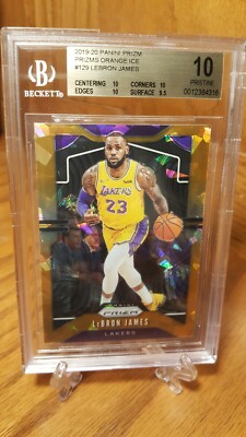 2019-20 Panini Prizm Orange Ice #129 Lebron James Los Angeles