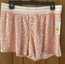 New PJ Salvage pajama Shorts Bottom Dots S Sherbert Coral White