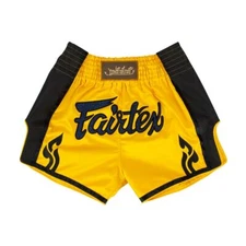 Fairtex Authentic Sport Muay Thai Boxing MMA Slim Cut Satin Shorts BS1701 Yellow