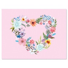 LOT OF 10 CURRENT INC Blank Notecards  Envelopes, Pink Love Heart Flower Wreath