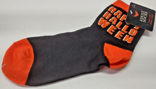 Happy Halloween Socks Black and Orange Size 9-11 NEW