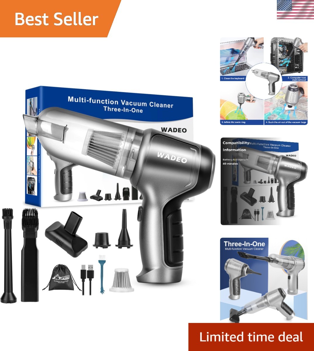 Lightweight Mini Car Vacuum with HEPA Filter - Ultimate Portable Cleaning Tool