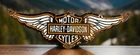 Vintage 9 3/4” X 3 1/4” Harley Davidson Motorcycles Wings Logo Porcelain Sign