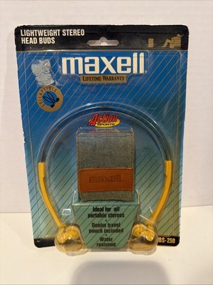 Vintage Maxell HBS-250 Action Sports 80s Over The Head Headphones NEW